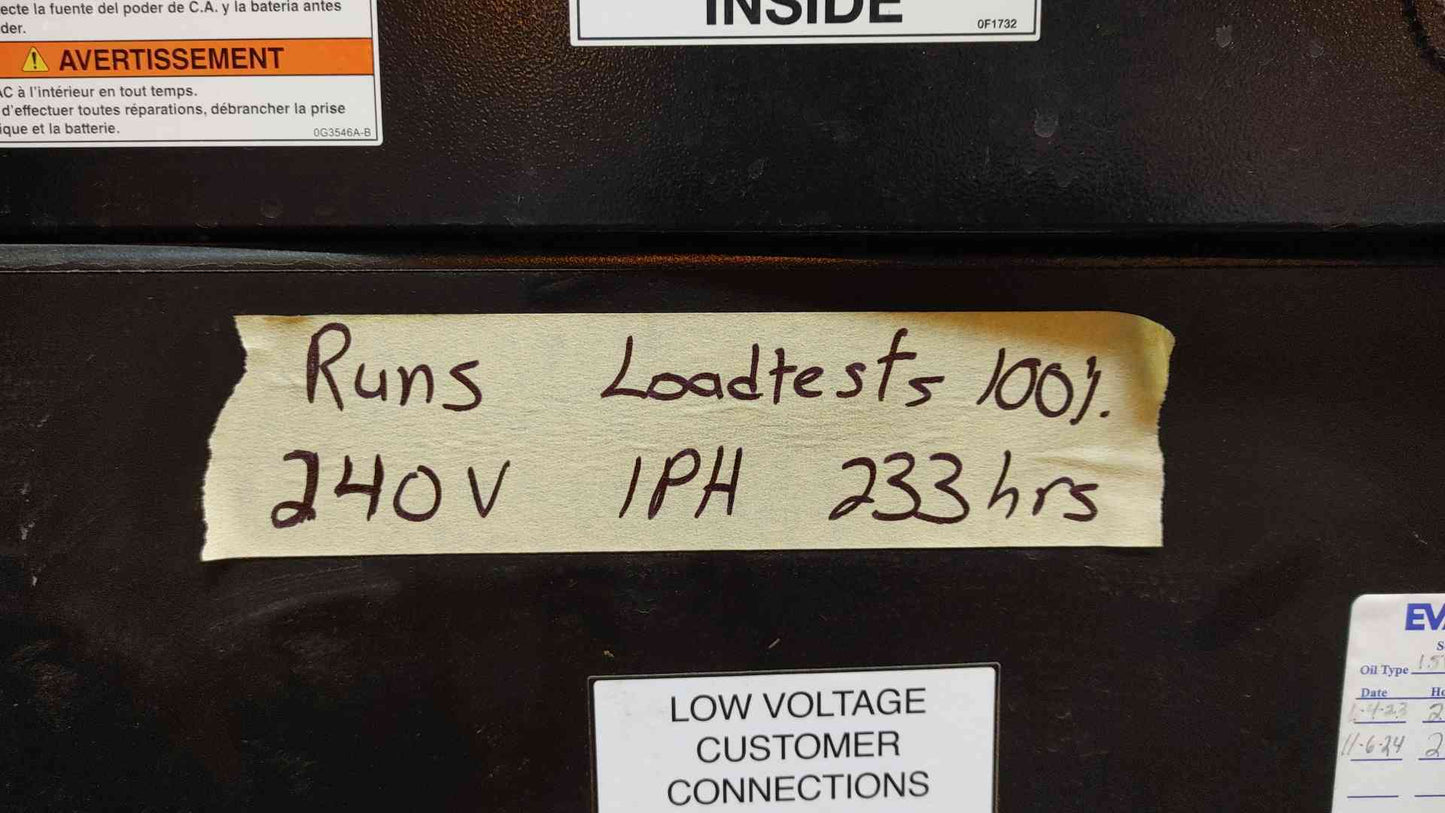 15KW Generac Generator Diesel 1PH Diesel 233Hrs SD15 A2400 Engine LOAD TESTED (108791)