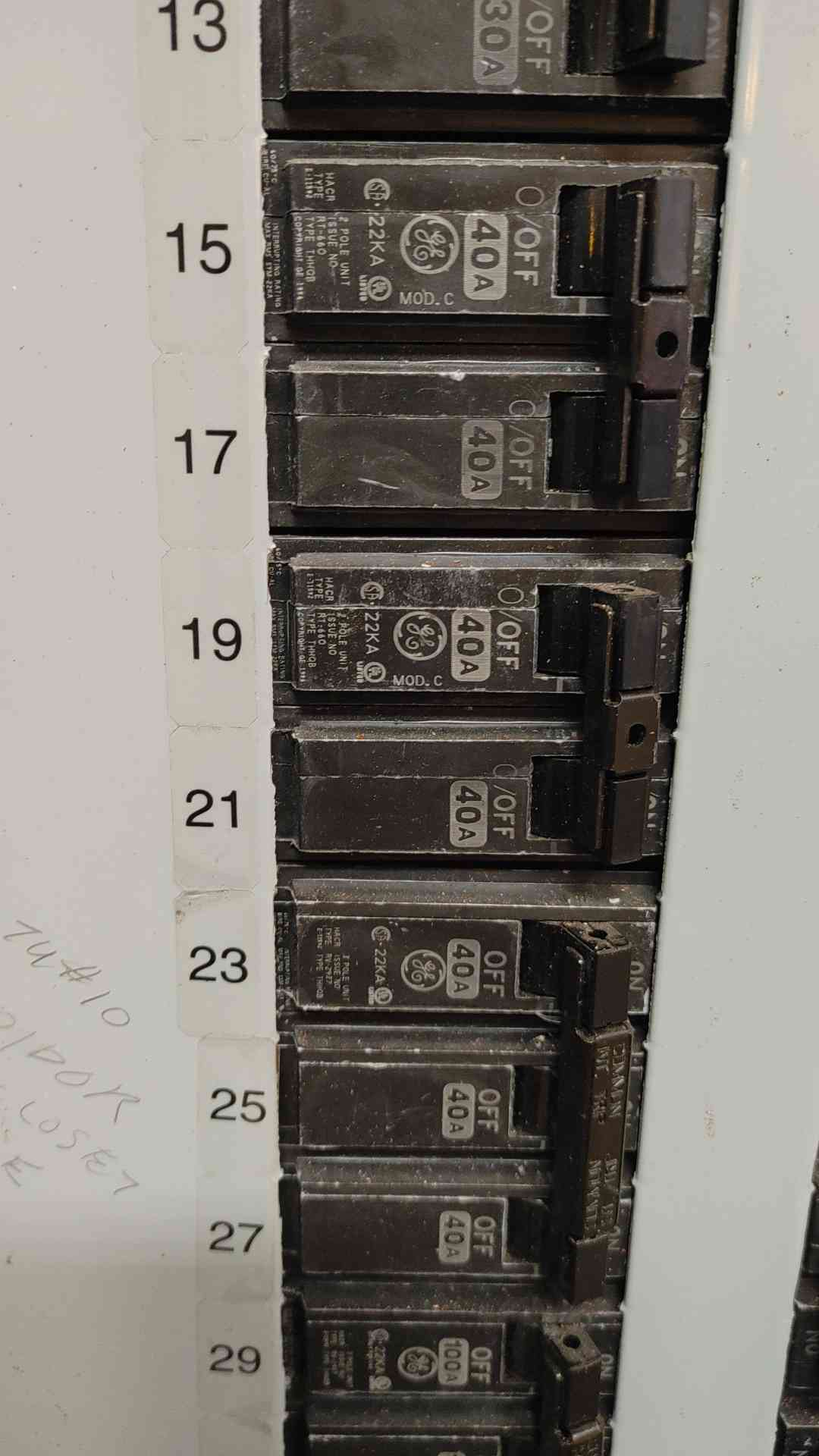 GE AQF3424CBX A-Series Panelboard 400A Main 208Y/120V 3Ph 42 Ckt loaded Breakers