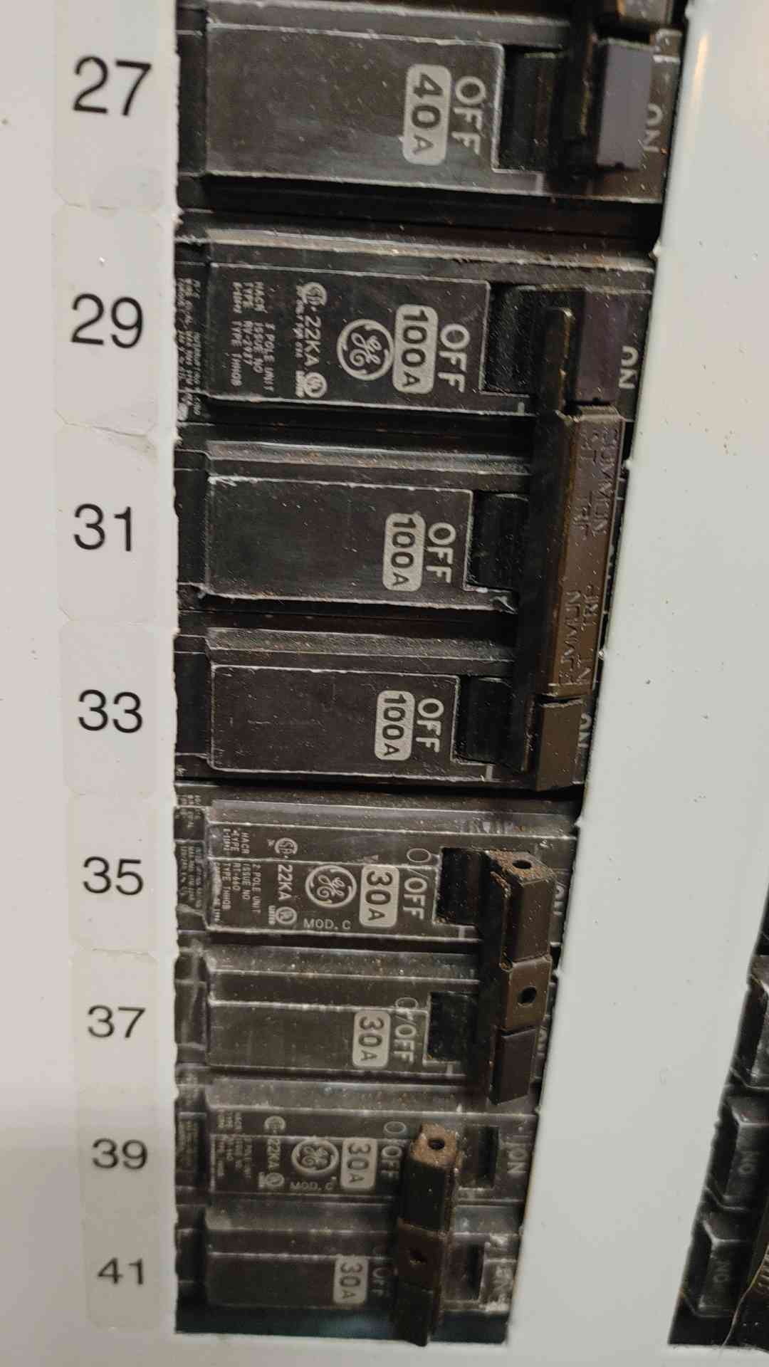 GE AQF3424CBX A-Series Panelboard 400A Main 208Y/120V 3Ph 42 Ckt loaded Breakers