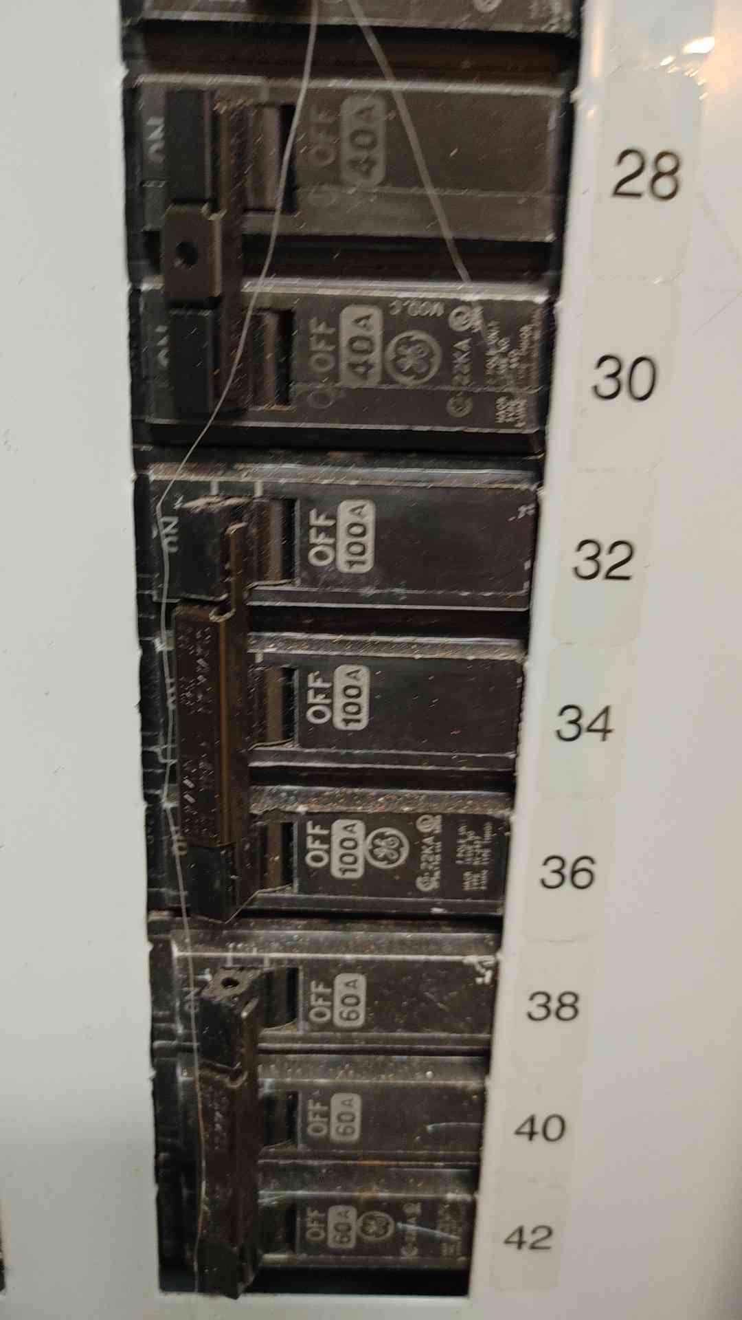 GE AQF3424CBX A-Series Panelboard 400A Main 208Y/120V 3Ph 42 Ckt loaded Breakers