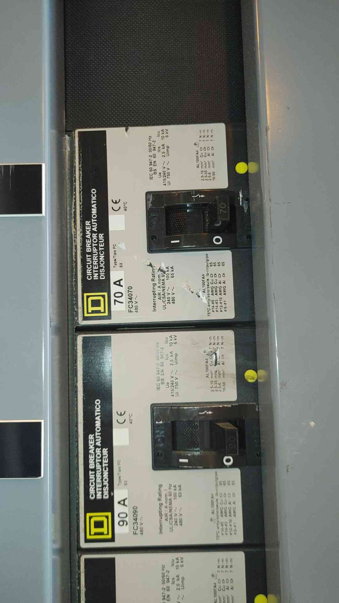 1200A QED Square D Power Style Switchboard 3PH 3W 480V 22 Installed Breakers (108562)