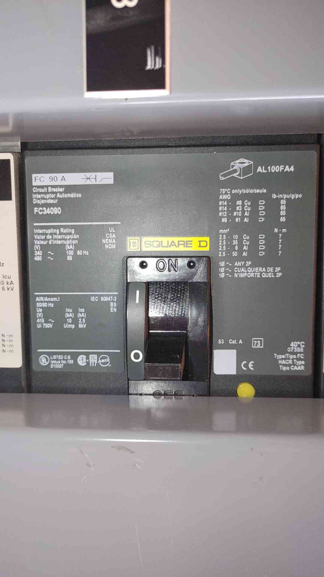 1200A QED Square D Power Style Switchboard 3PH 3W 480V 22 Installed Breakers (108562)