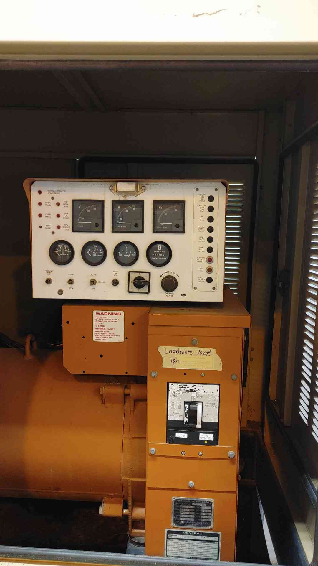 50KW Generac Diesel Generator 1Ph 612Hrs TESTED (109035)