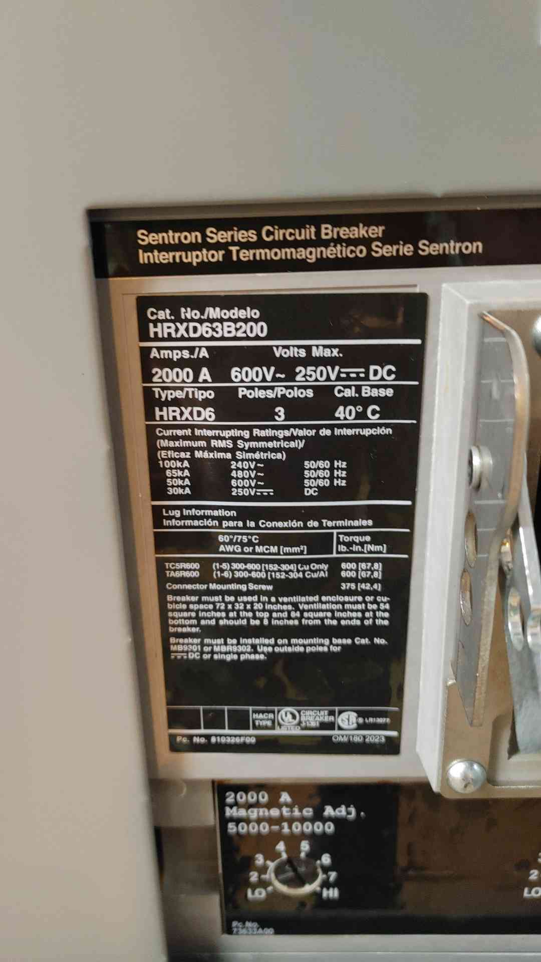 SAI-ADVANCED POWER SOLUTIONS 2000 Amp 500 VDC Deadfront Switchboard 2000 Amp 600V