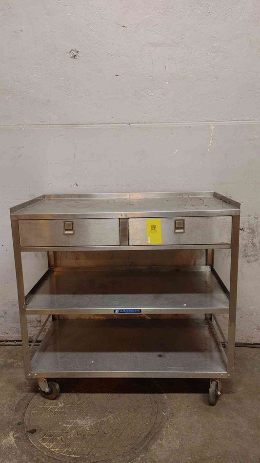 3' Lakeside Stainless Steel Rolling Table W/ Drawers (109093)