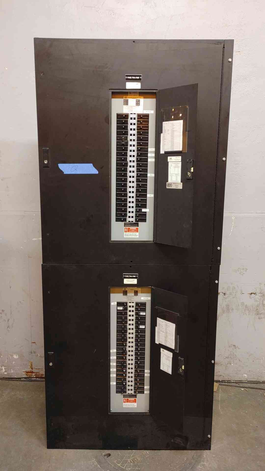 100A IEM Industrial Panelboard 2x 42 Pole Breaker Panels 208/120 V 3ph 4 Wire Black (109150)