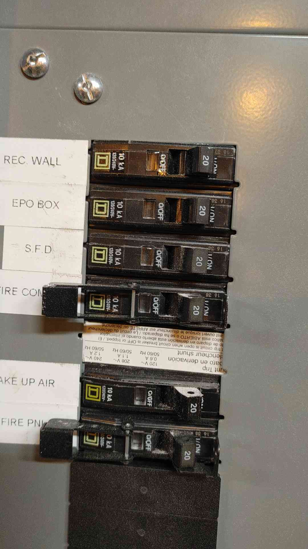 Square D Panelboard NQOD 100 Amp 208/120 Vac 3 Ph 4 Wire w/ Main (109158)