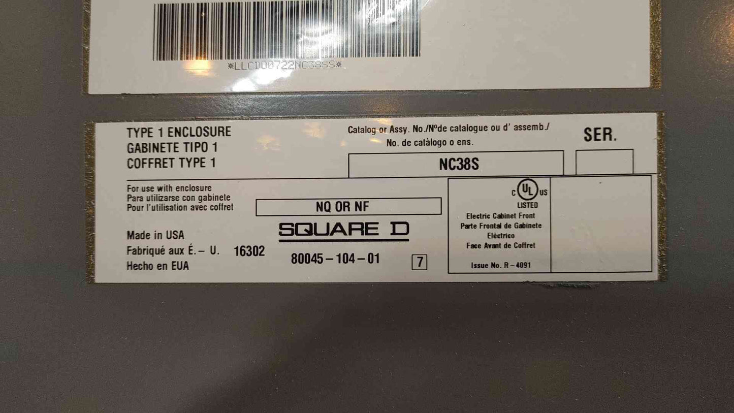 Square D Panelboard NQOD 100 Amp 208/120 Vac 3 Ph 4 Wire w/ Main (109158)
