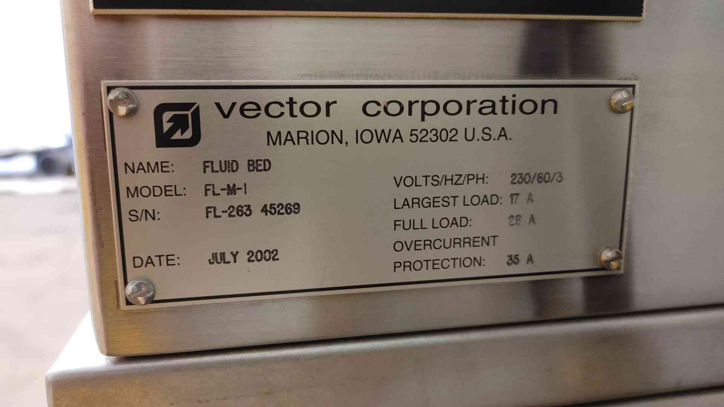 Vector Corporation Fluid Bed FL-M-I 230V 60Hz 3 Ph (109259)