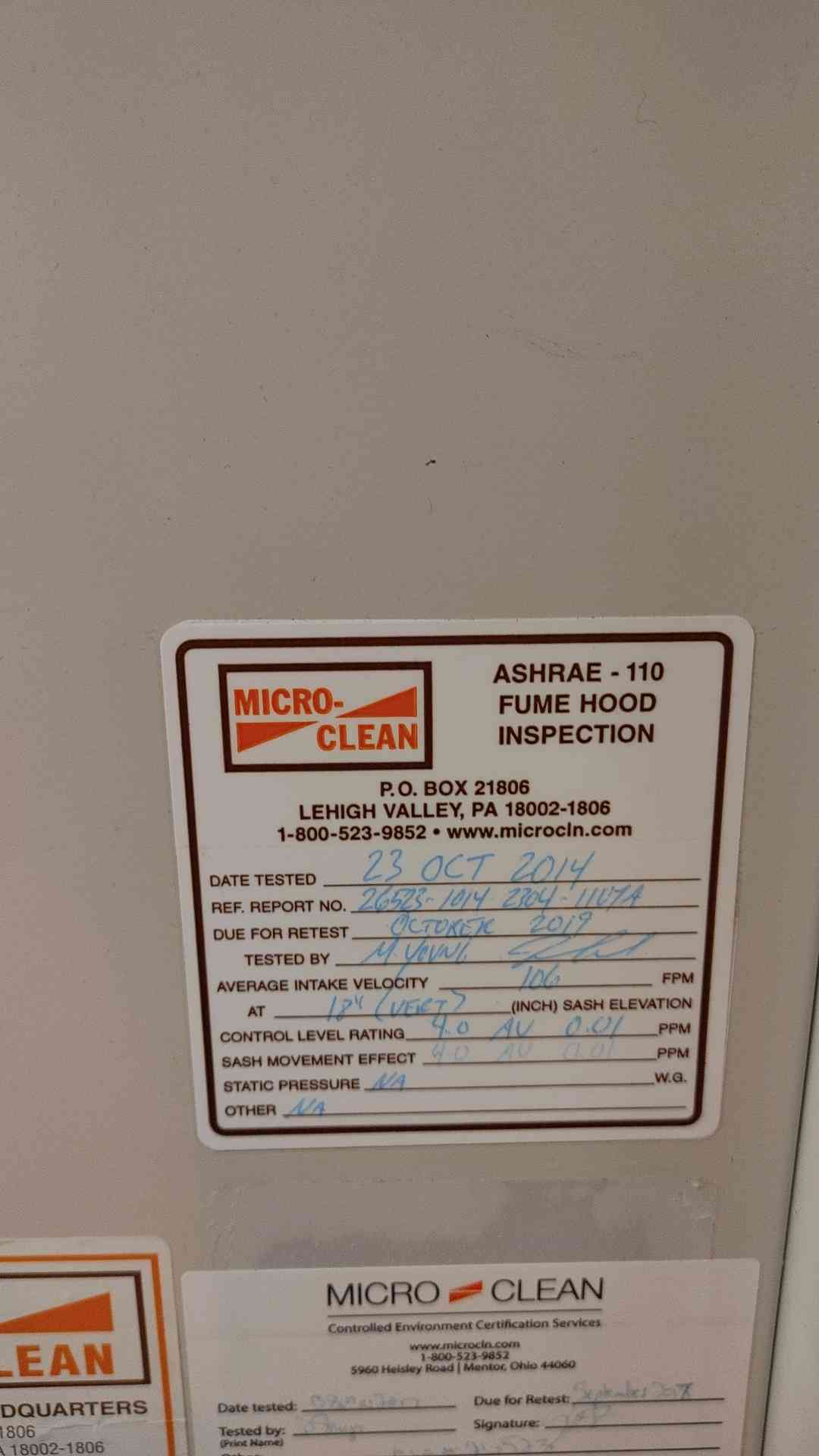 4' Air Sentry Chemical Fume Hood (109278)