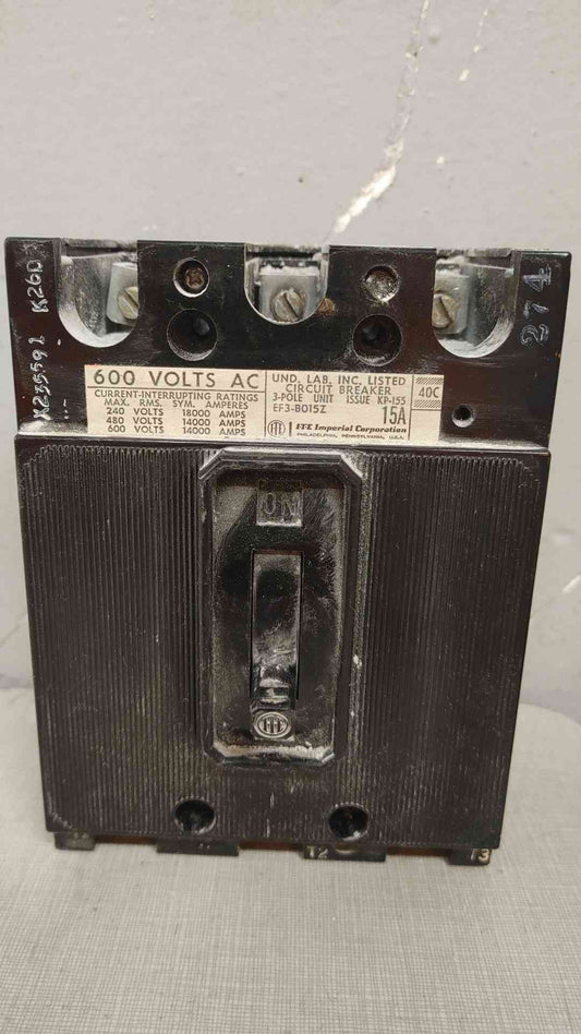 ITE Imperial EF3-B015Z 15 Amp 3 Pole Circuit Breaker (109402)