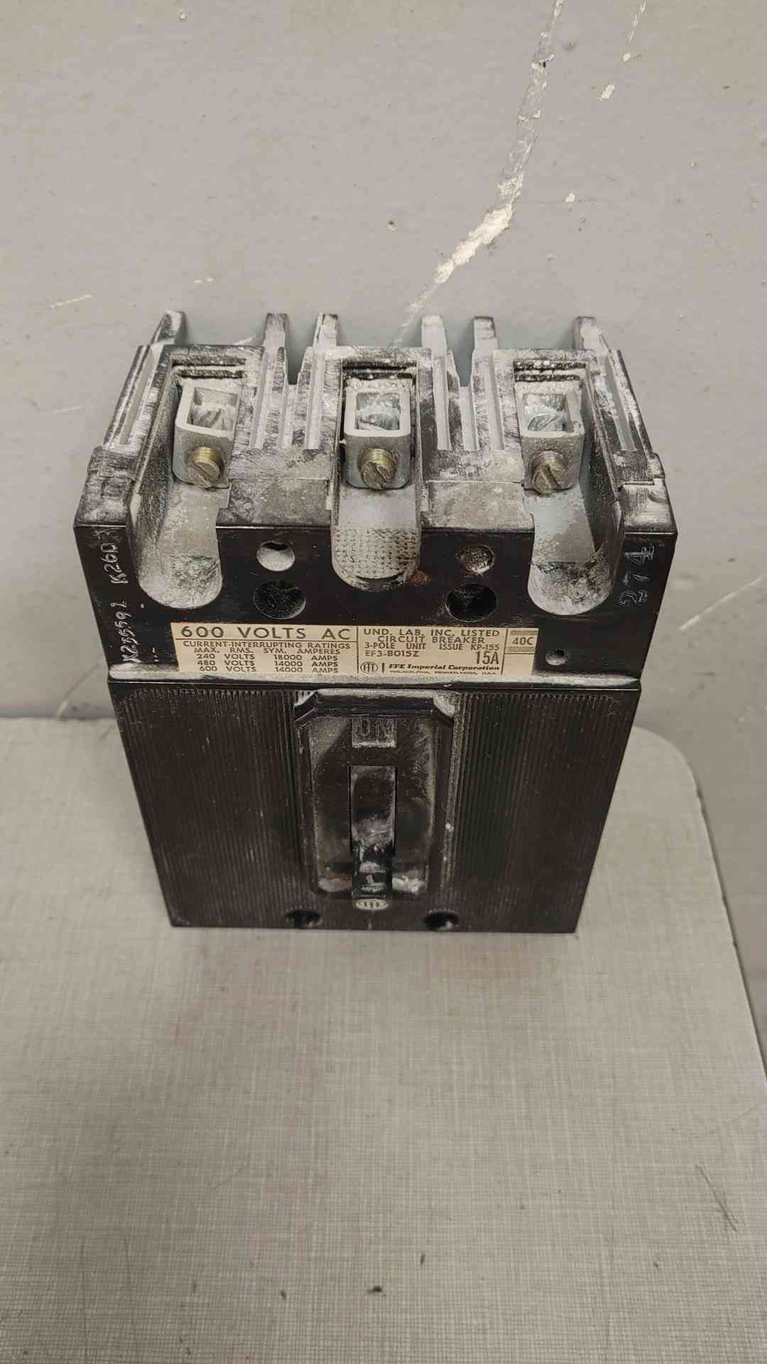 ITE Imperial EF3-B015Z 15 Amp 3 Pole Circuit Breaker (109402)