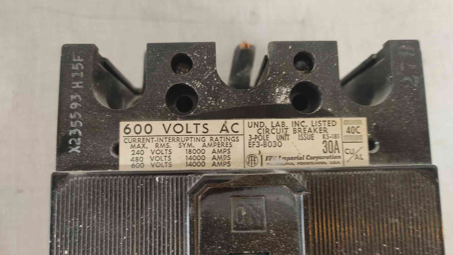ITE Imperial EF3-B030 30 Amp 3 Pole Circuit Breaker (109412)