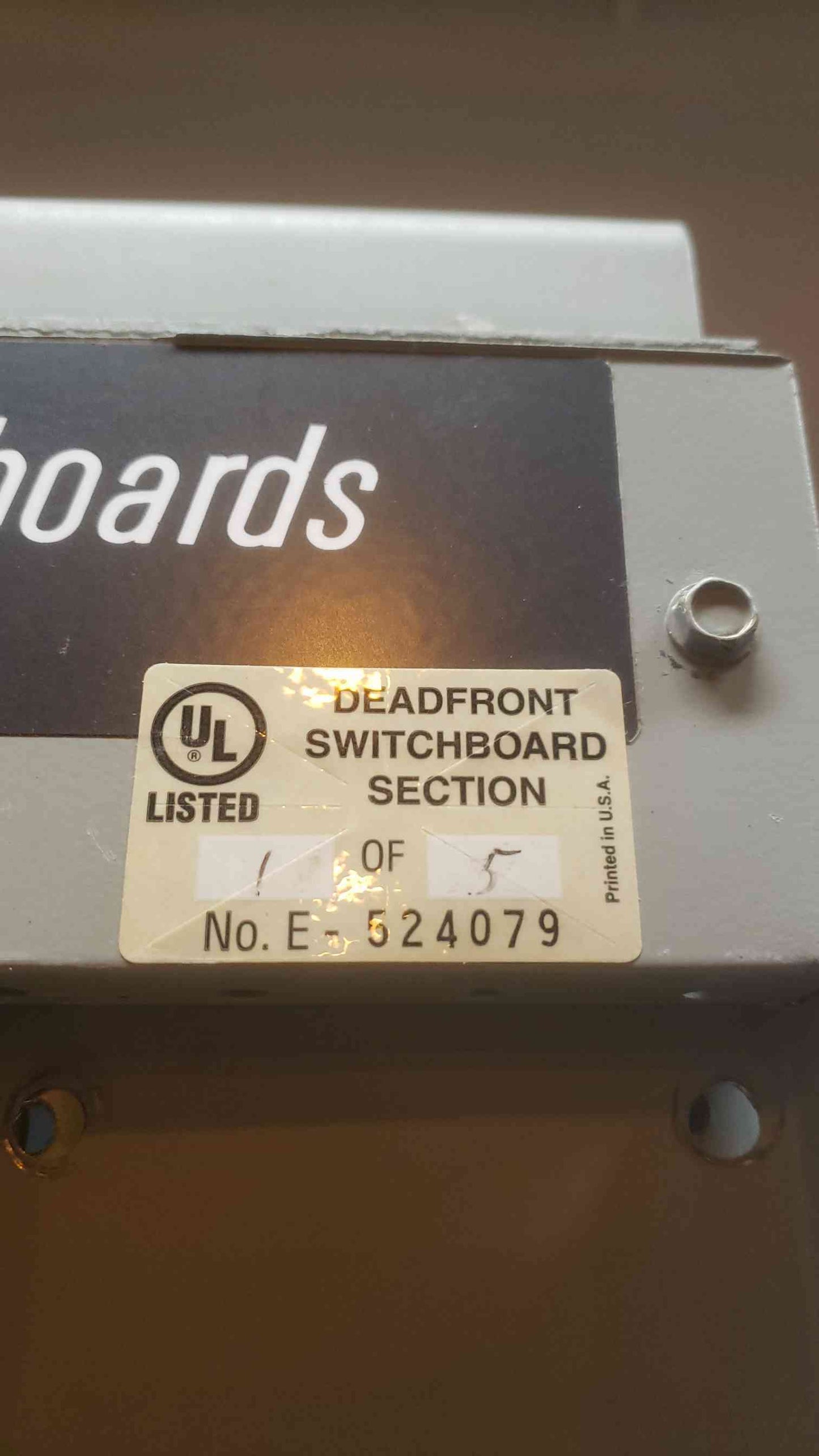 GE 4000A Power Break Switchboard Switchgear 5 Sections 2 Main 3 Dist (SKU: 109438)