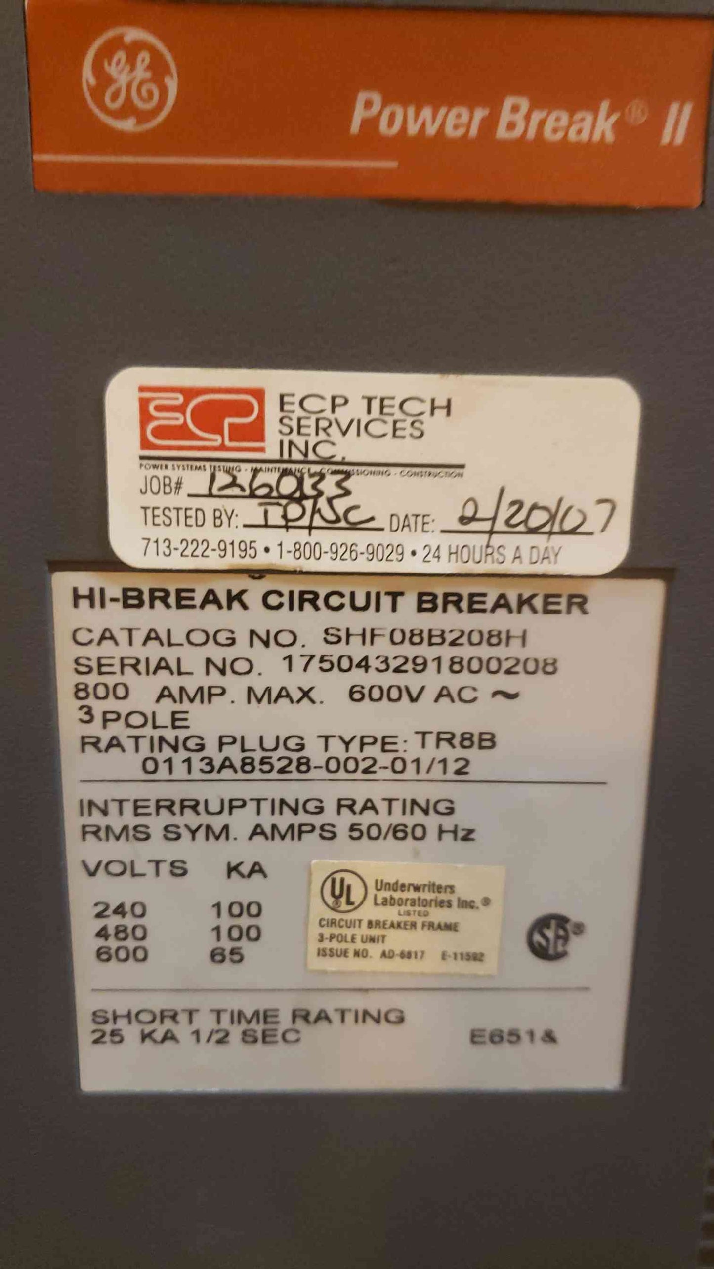 GE 4000A Power Break Switchboard Switchgear 5 Sections 2 Main 3 Dist (SKU: 109438)