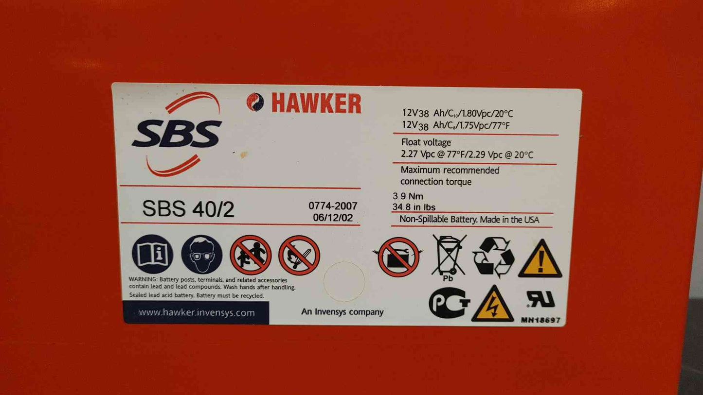Hawker SBS 40/2 Battery (109451)