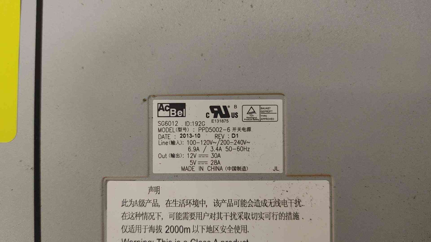 Hitachi ACBel PPD5002-6 Power Supply Unit (P/N: 3276081-A) for DF-F800-RKAK