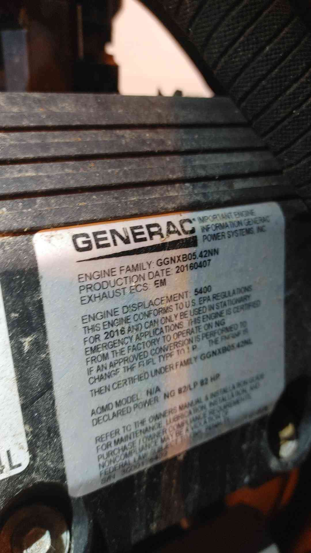 AS IS - 35KW Generac Generator Nat Gas LP SG35 3PH 85Hrs '16 Rusted (109810)