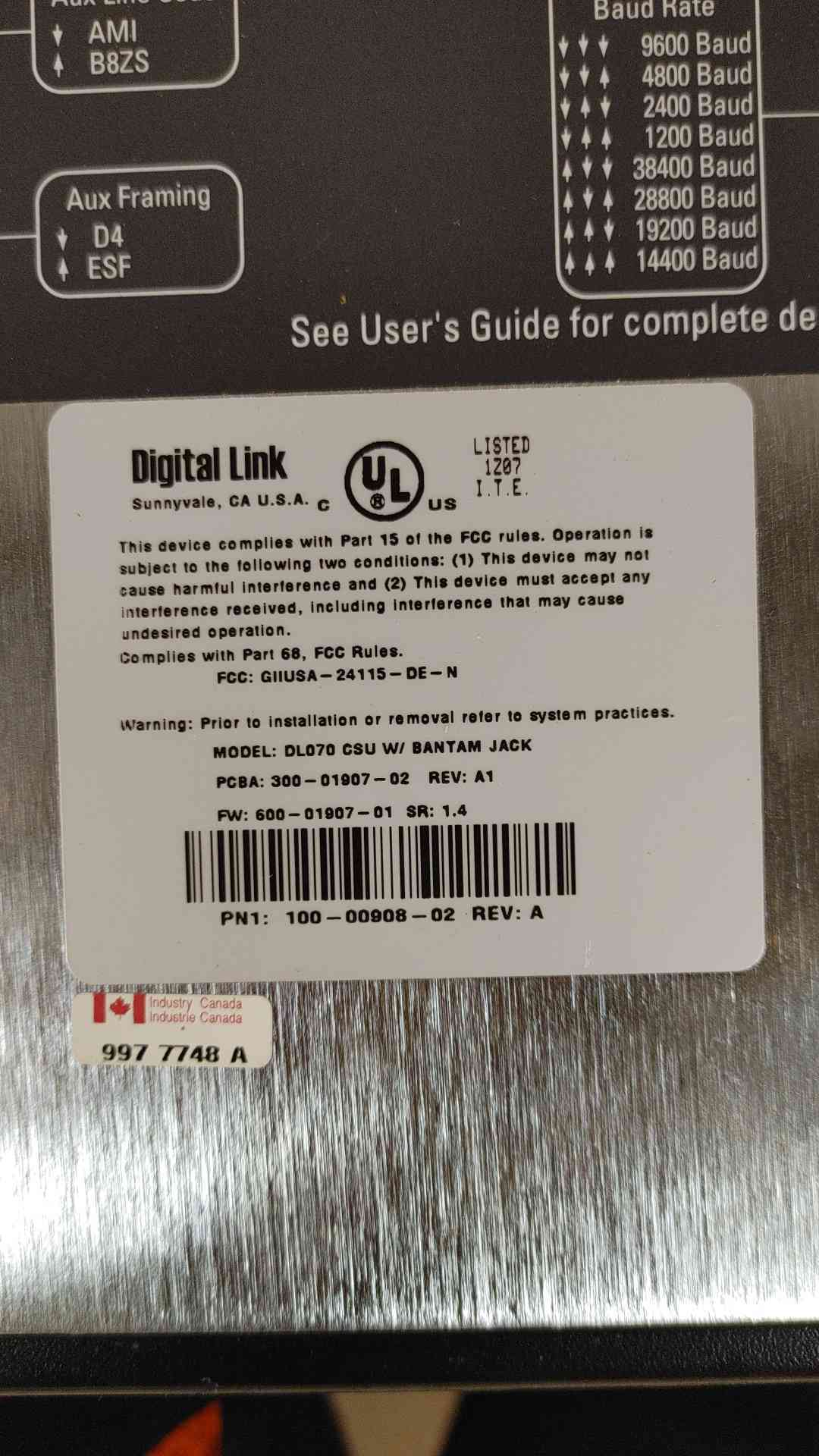 Solo T1 CSU Telecommunications device DL070 CSU W/BANTAM JACK (SKU: 109978)