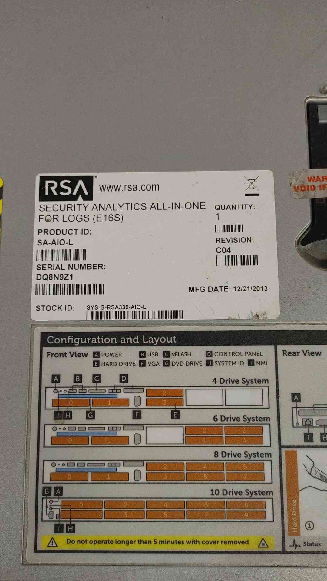 RSA SA-AIO-L Series4S Log Modular(E16S) (SKU: 110161)