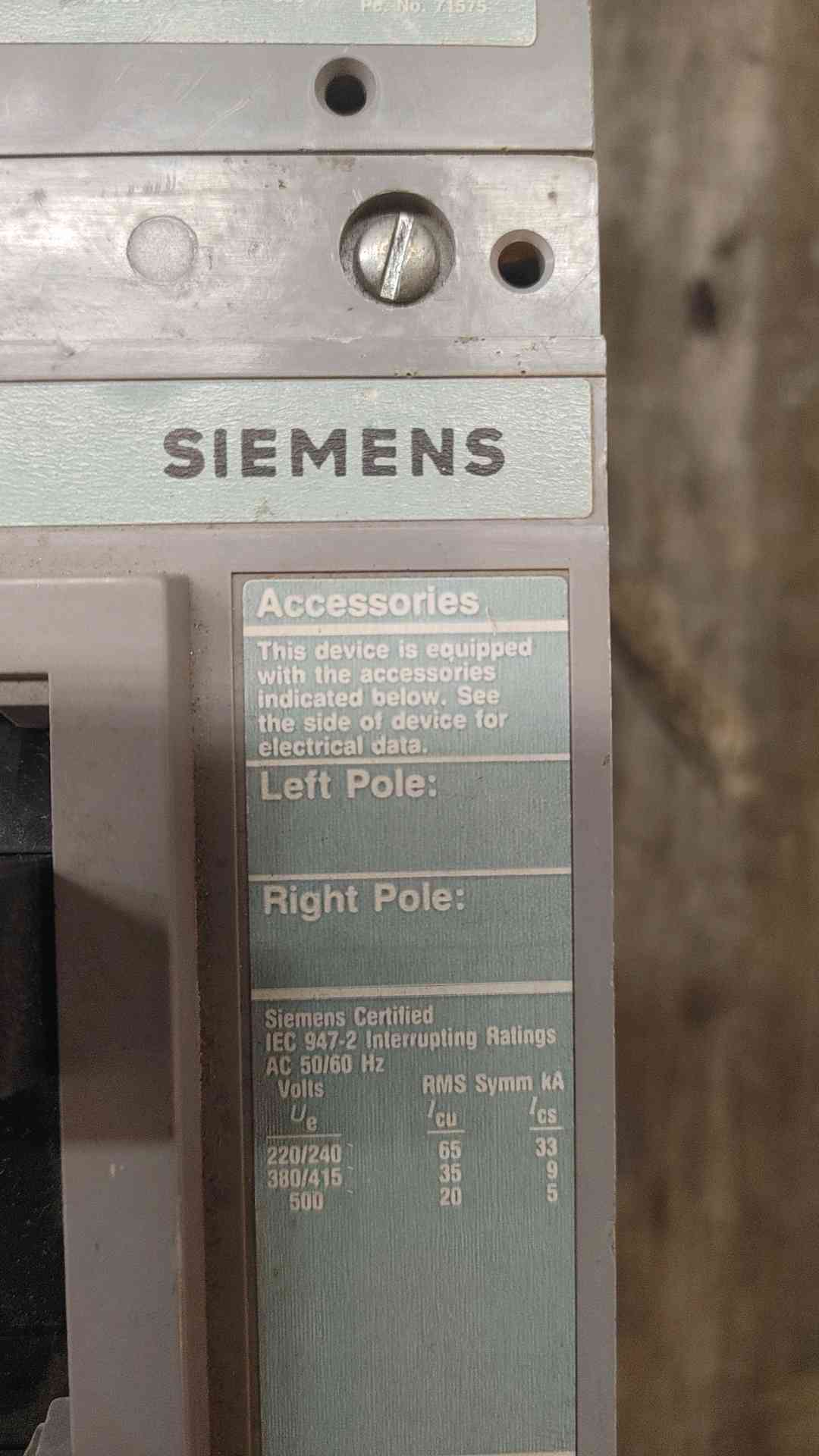 ITE Sentron Series Siemens FD63F250 250A 3POLE 600V (SKU: 110252)