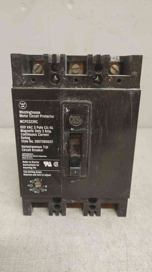 Westinghouse Motor Circuit Breaker Protector 3A 3POLES 600V (SKU: 110226)