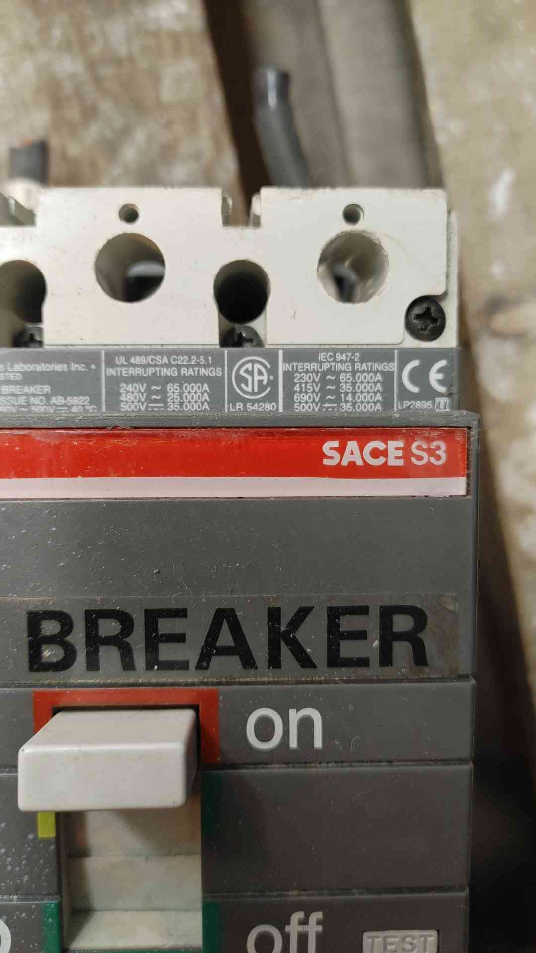 ABB Sace S3 Circuit breaker 100A 2Pole 500V (SKU: 110245)
