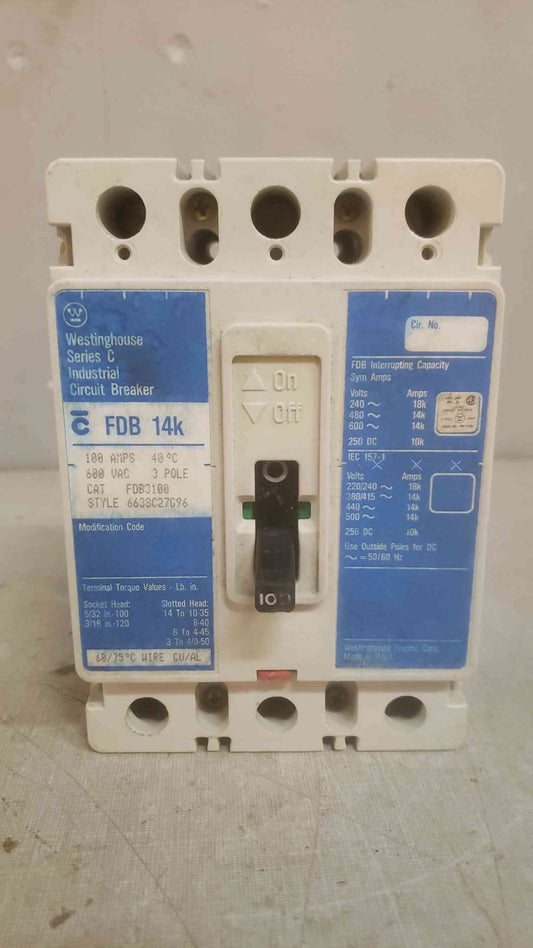 Westinghouse Motor Circuit Breaker Protector 100A 3 POLE 600VAC (SKU: 110210)