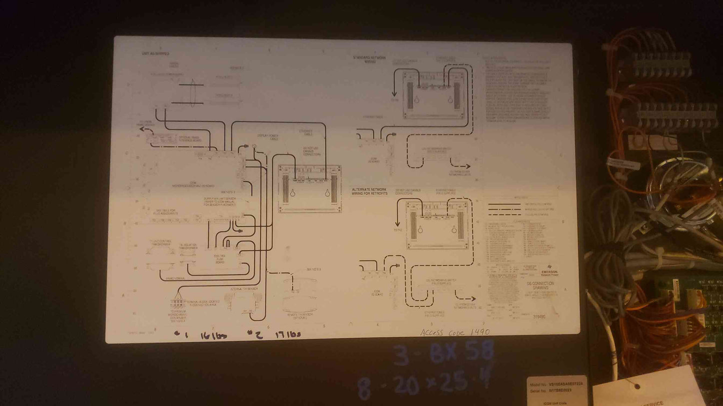 30 Ton Liebert Vertiv 460V 3PH CRAC UPFLOW VS105A SA0E0722A 2017 (SKU: 110530)