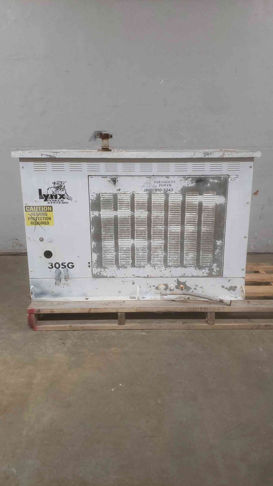 30KW Lynx Power Systems 120/240V 1PH 468Hrs Nat Gas LP Generator(SKU: 110288)Tested.