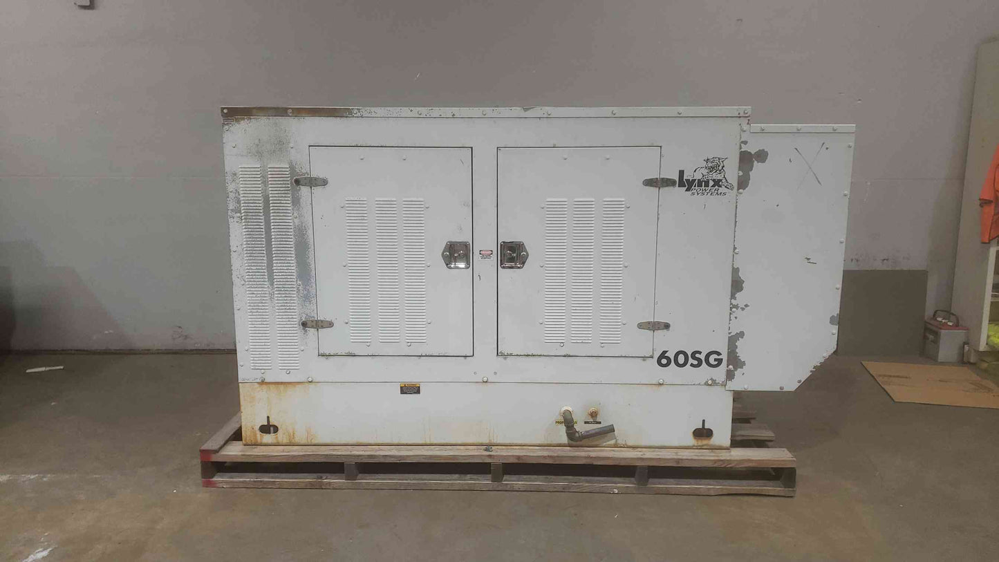 60KW Lynx Generator 1PH 60SG Nat Gas LP 567Hrs TESTED