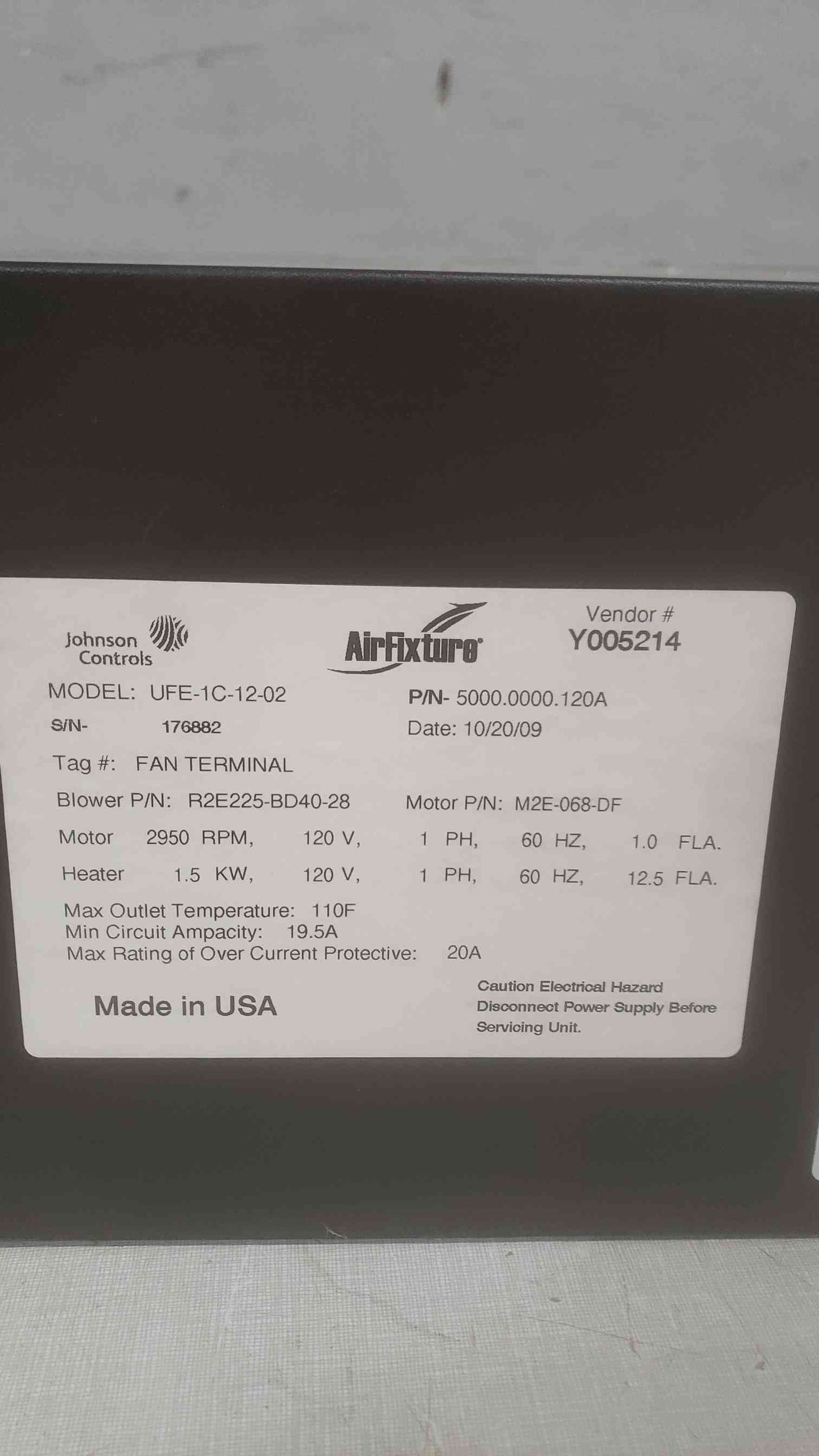Johnson Controls FlexSys Underfloor Air Distribution Module UFE-1C-12-02 (SKU: 110721)