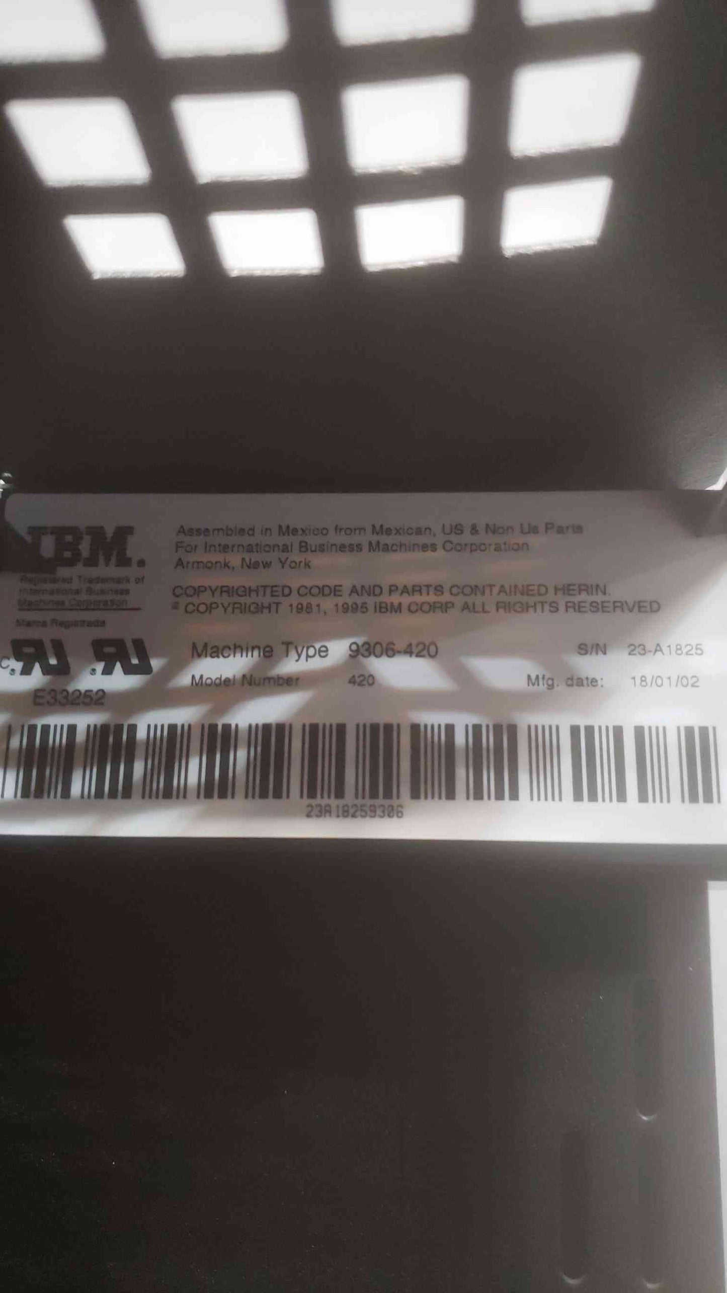 42U IBM Server Rack no back door (SKU: 110764)
