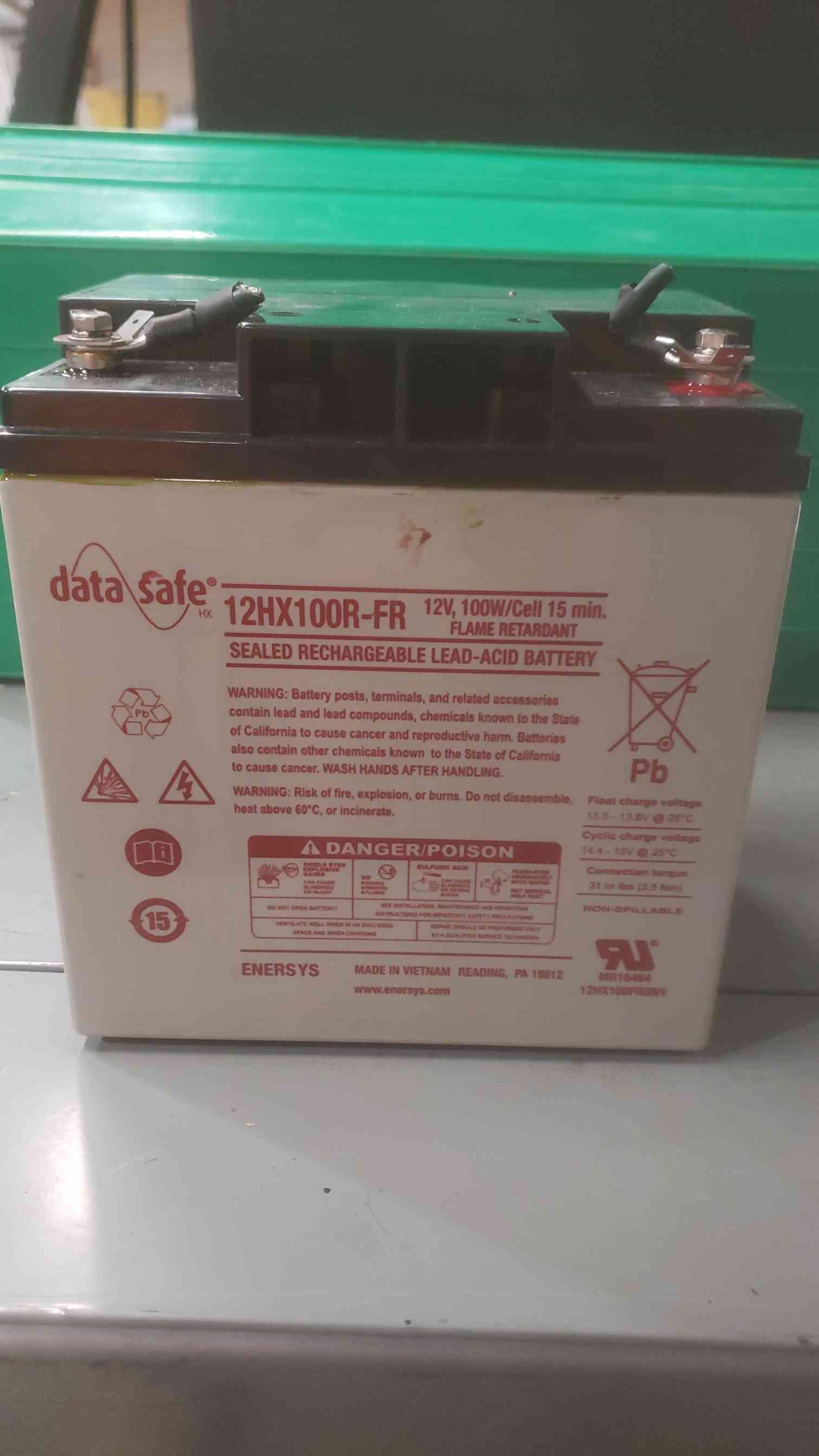 Data Safe 12V 100W/Cell Sealed Rechargeable Lead-Acid Battery 12HX100R-FR(SKU: 110808)