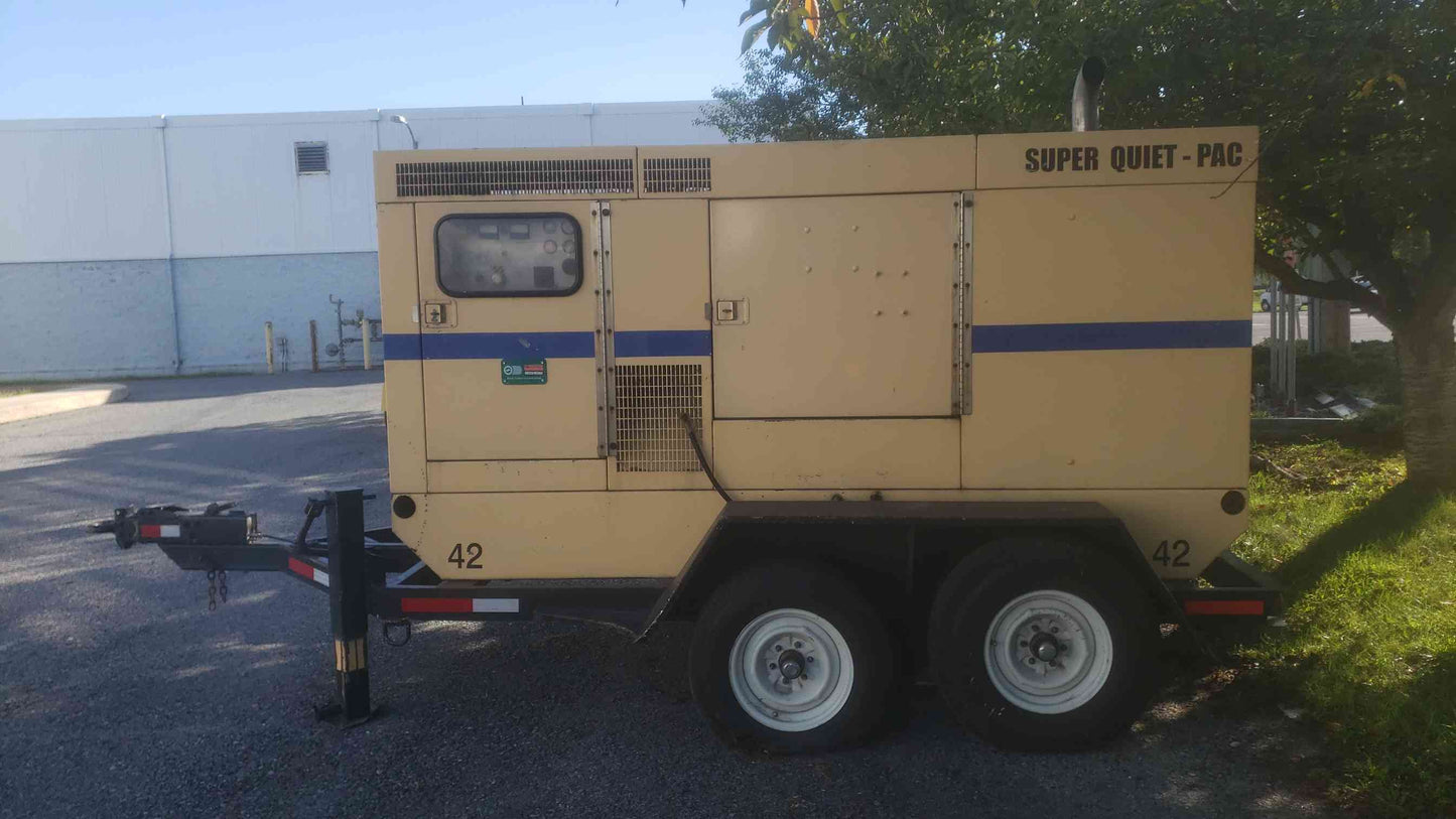 175KW Coleman SuperQuiet Diesel Towable Generator 2643 Hrs Trailer John Deere 6081 Multi Voltage Selector