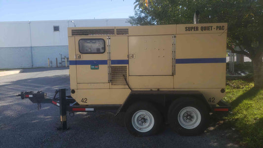 175KW Coleman SuperQuiet Diesel Towable Generator 2643 Hrs Trailer John Deere 6081 Multi Voltage Selector