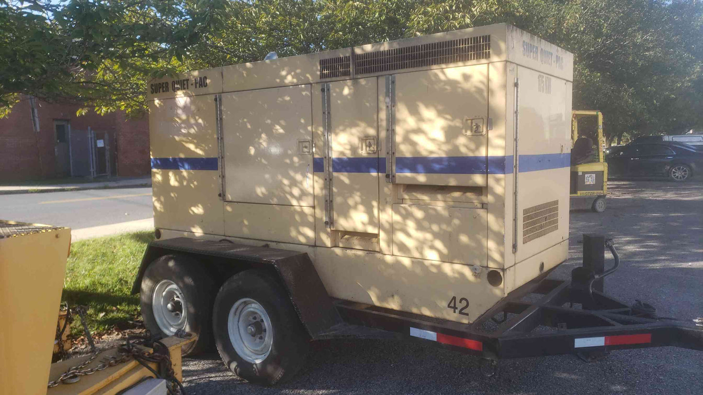 175KW Coleman SuperQuiet Diesel Towable Generator 2643 Hrs Trailer John Deere 6081 Multi Voltage Selector
