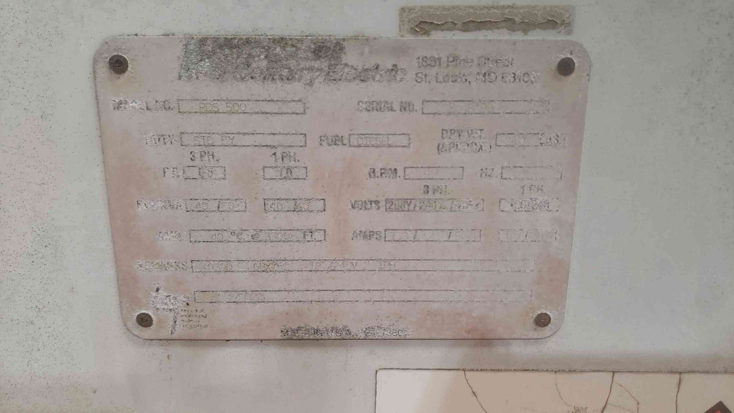 40KW Magnetek RDS500 John Deere 4039 1&3PH Diesel Generator Rusty Frame TESTED(SKU: 110861)