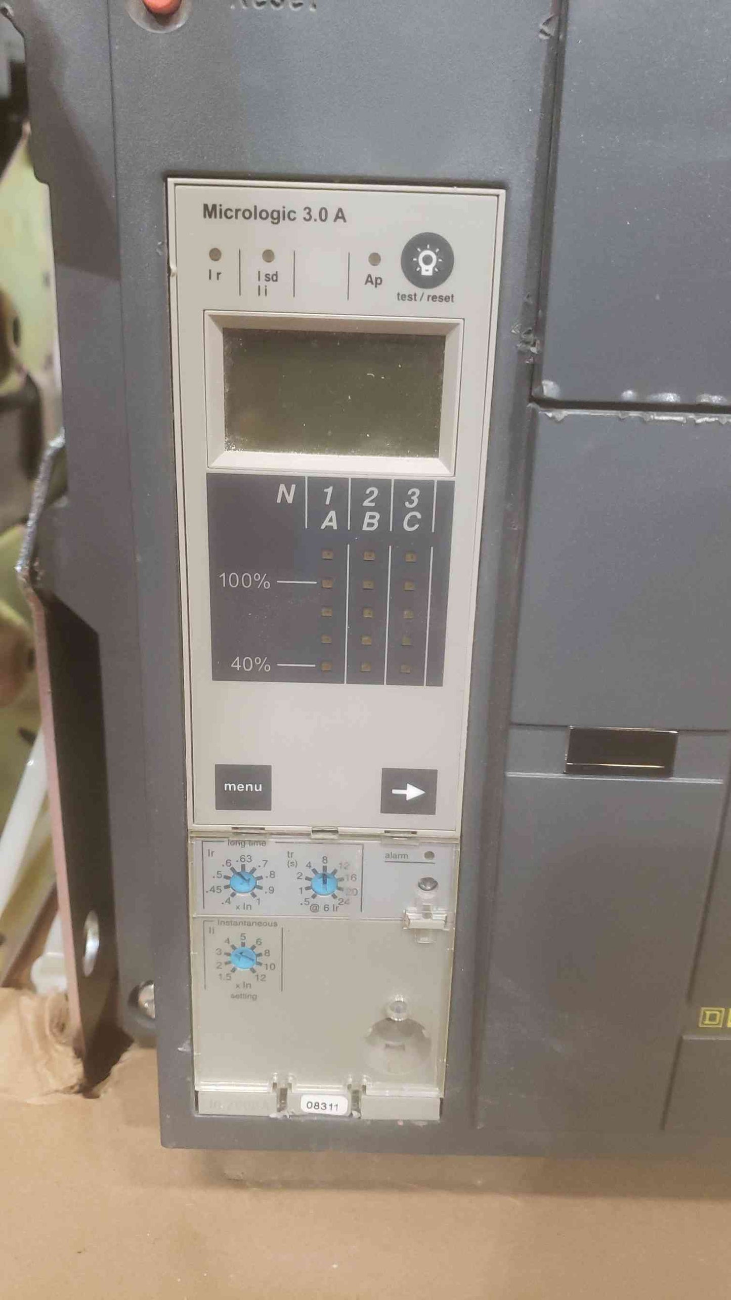 Square D 2000A Masterpact 3 Pole Breaker NW20H WL3FFV41A9SFDFXXAX (SKU: 110927)