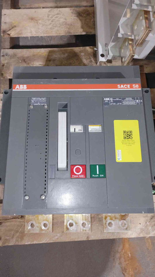 ABB 2500A 600VAC/VDC 3 Pole Breaker S8D (SKU: 111016)