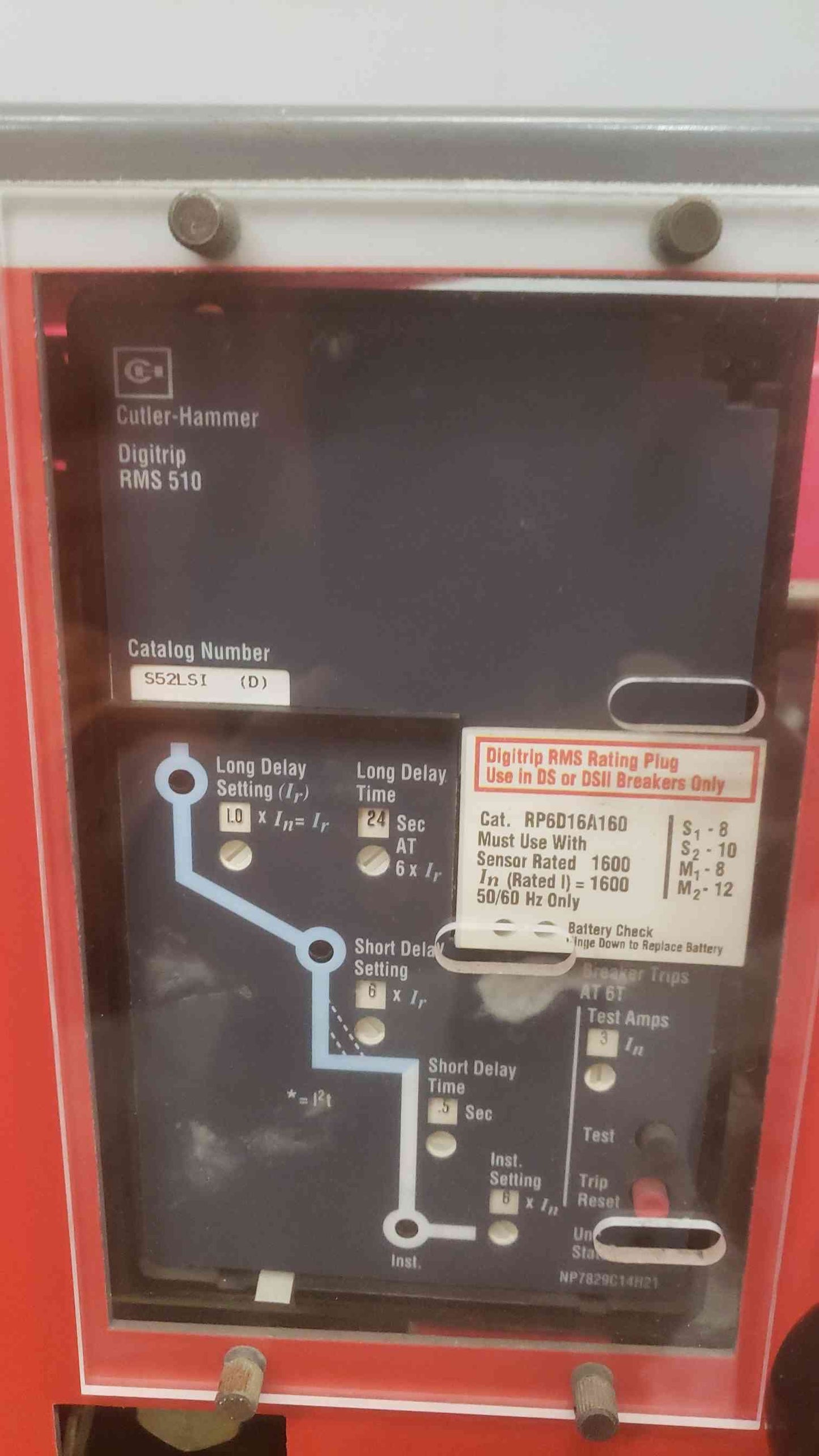 Cutler-Hammer 1600A 120VAC AC Power Circuit Breaker DSII-516 (SKU: 111161)