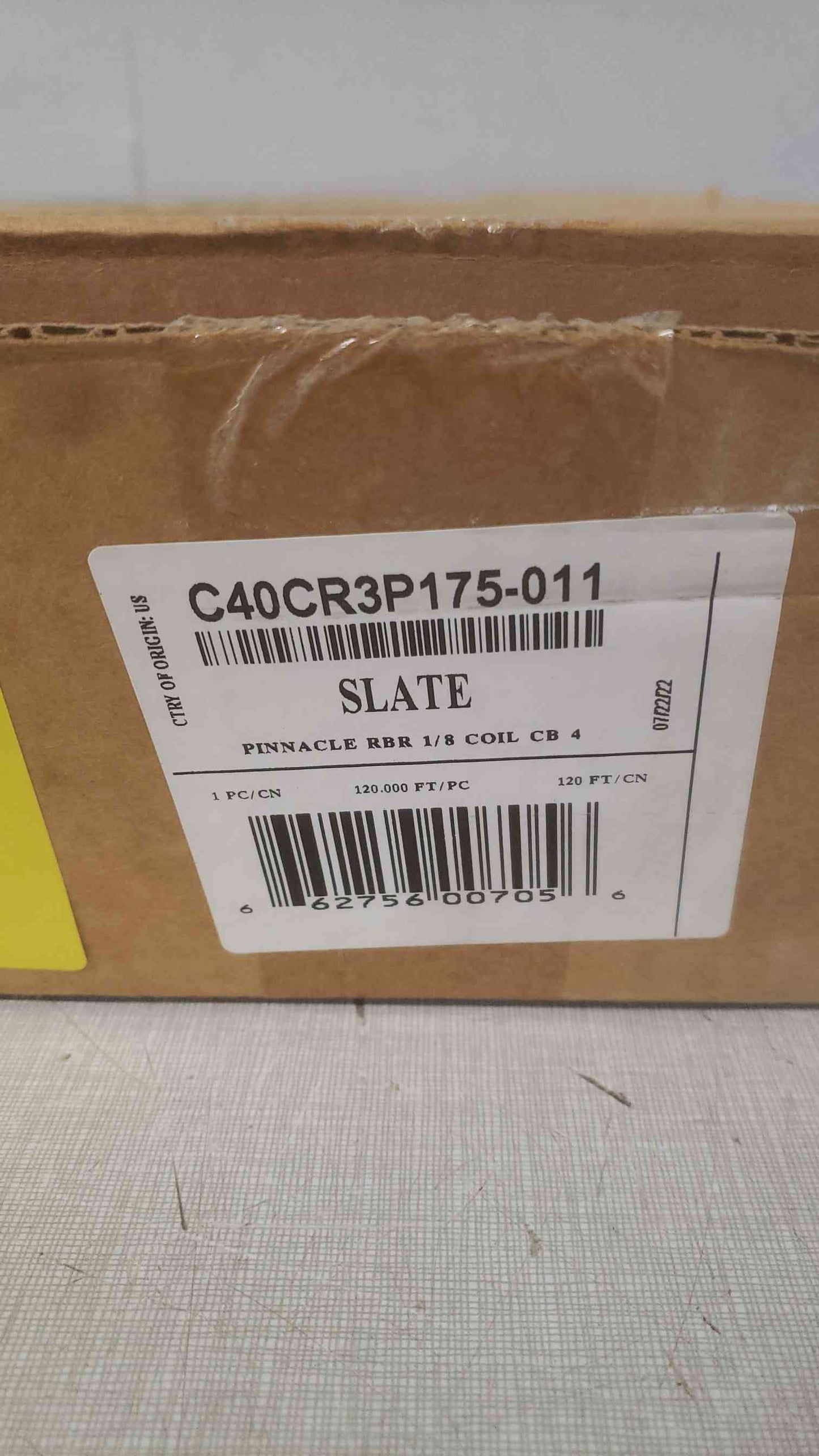 NEW Roppe Corporation 120FT Rubber Coil C40CR3P175-011 (SKU: 111223)