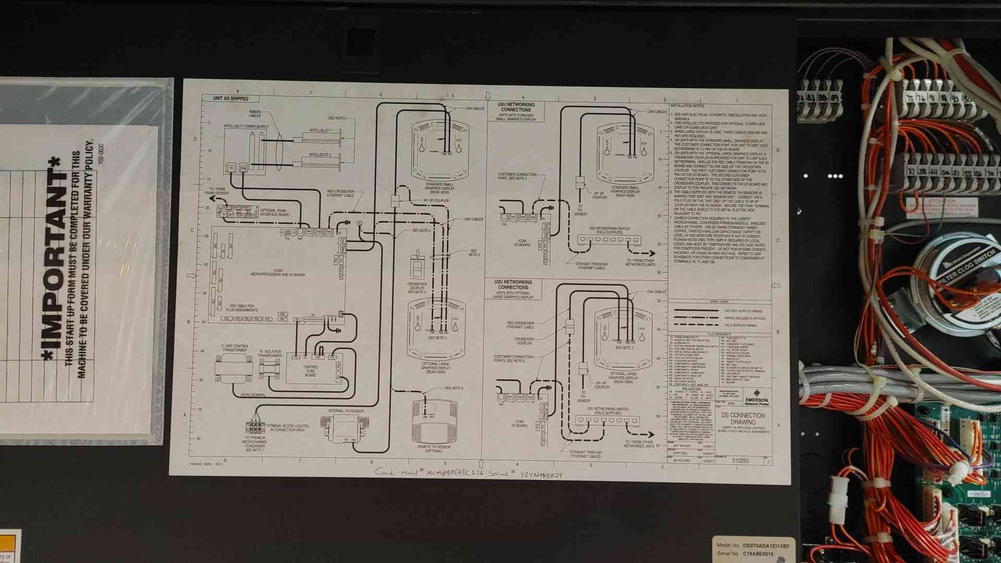 Liebert 20 Ton 460V 3PH 60Hz '15 CRAC DS070A DA1EI138D Air Cooled Downflow (SKU: 111238)