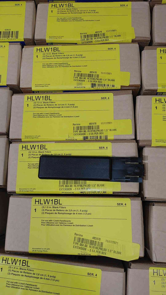 New Box Of 3 1.5" Square D Panelboard Blanks HLW1BL (SKU: 111275)