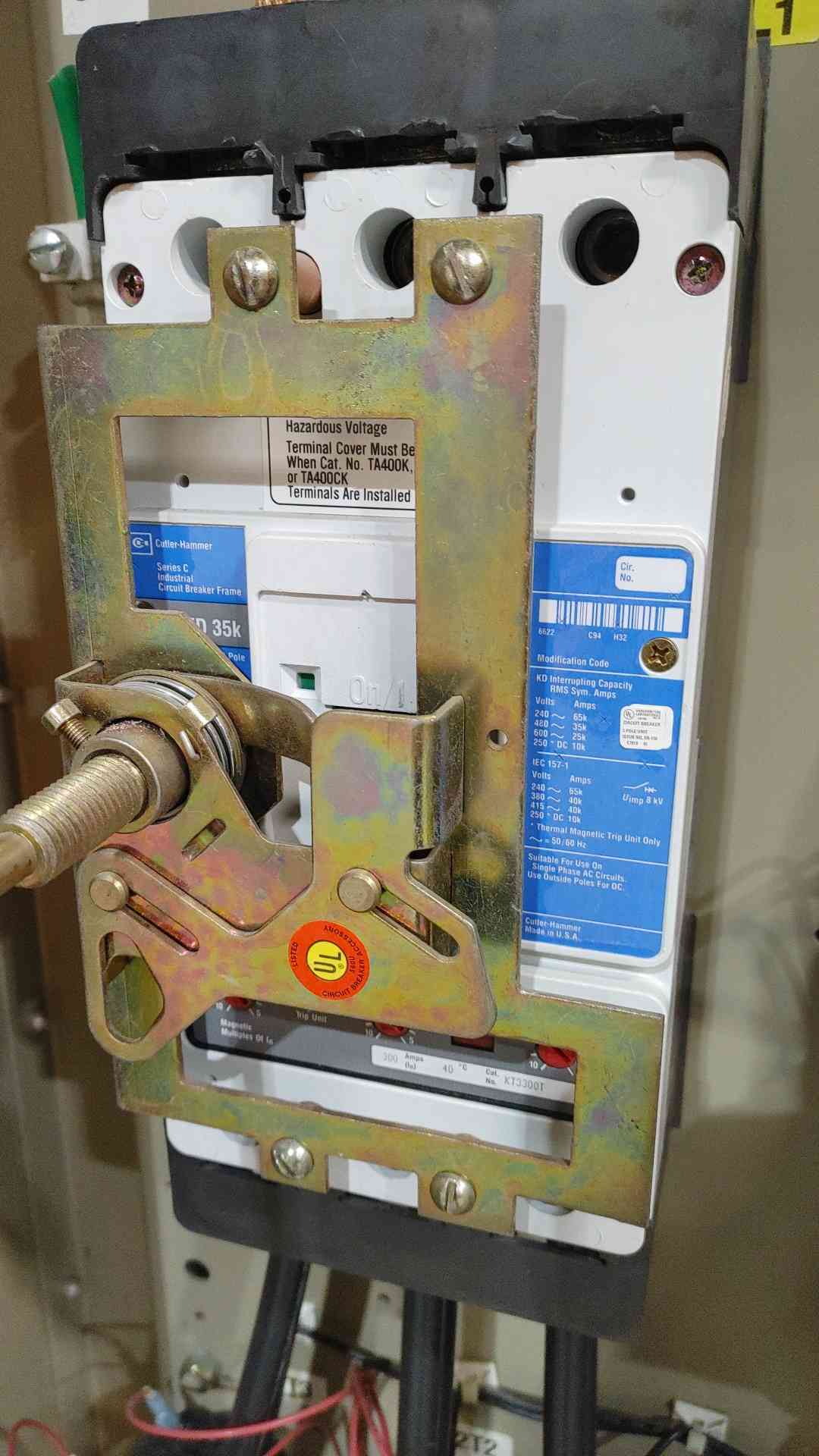 Trane 460V 3PH 250A Motor Control CVSF0199 400A KD35K Breaker & 3 120A CH Contactors (SKU: 111307)