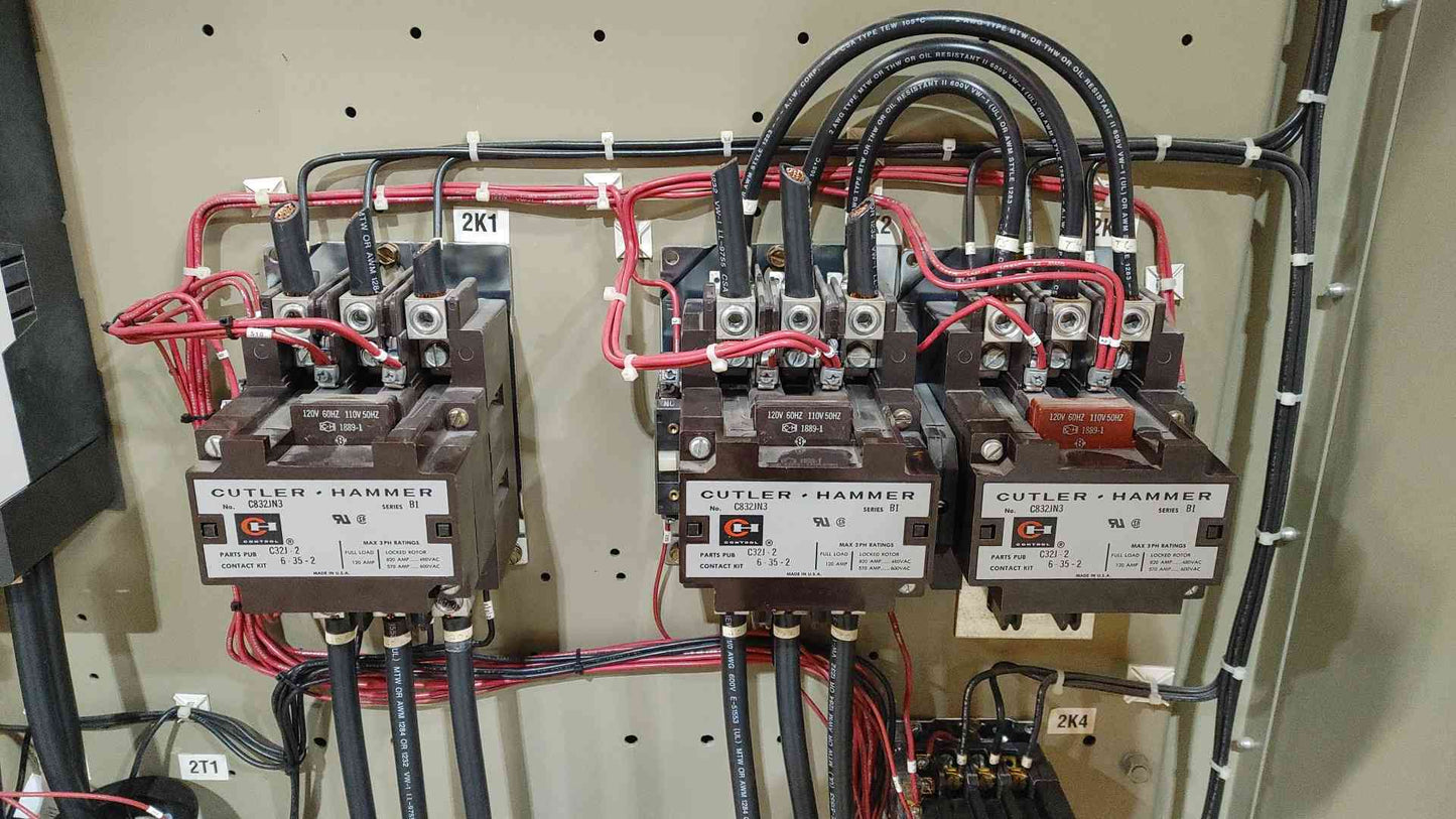 Trane 460V 3PH 250A Motor Control CVSF0199 400A KD35K Breaker & 3 120A CH Contactors (SKU: 111307)