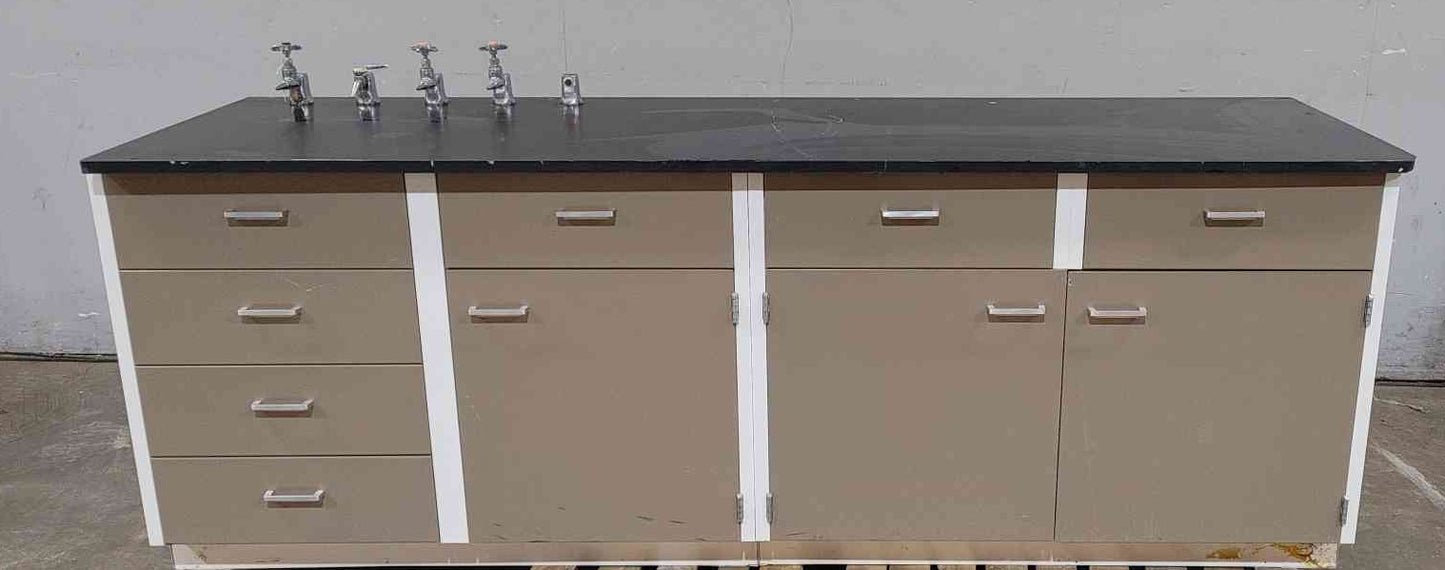 8' Hamilton Lab Desk/Table W/ Nozzles Metal Lab Casework (SKU: 111386)