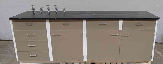 8' Hamilton Lab Desk/Table W/ Nozzles Metal Lab Casework (SKU: 111386)