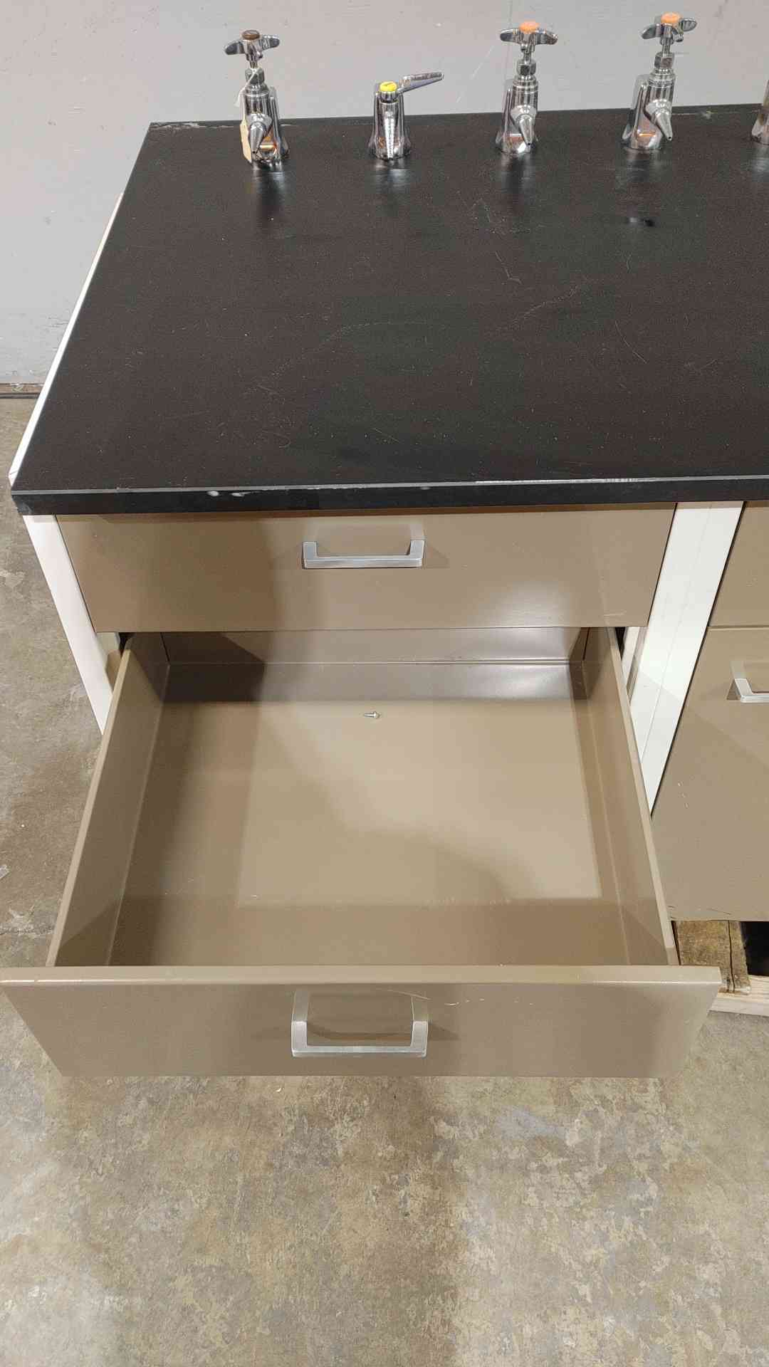 8' Hamilton Lab Desk/Table W/ Nozzles Metal Lab Casework (SKU: 111386)