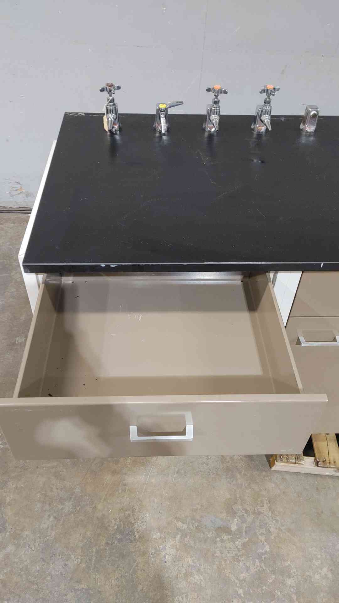 8' Hamilton Lab Desk/Table W/ Nozzles Metal Lab Casework (SKU: 111386)